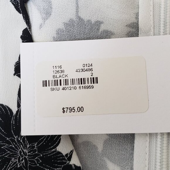 Jason Wu Black, White, Blue Yellow Dress. Size 2. New With Tag. Dress 100% Silk - Picture 4 of 7